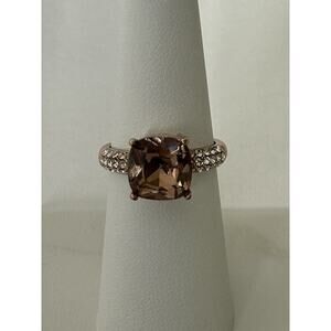 Belk Rose Gold Tone Crystal Cushion Cut Pave Box Ring. Size 7